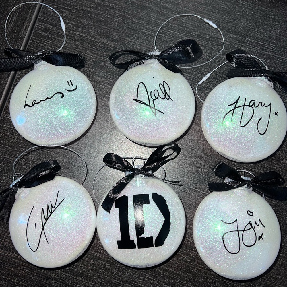SET OF 6 One Direction Inspired Tree Ornaments Christmas